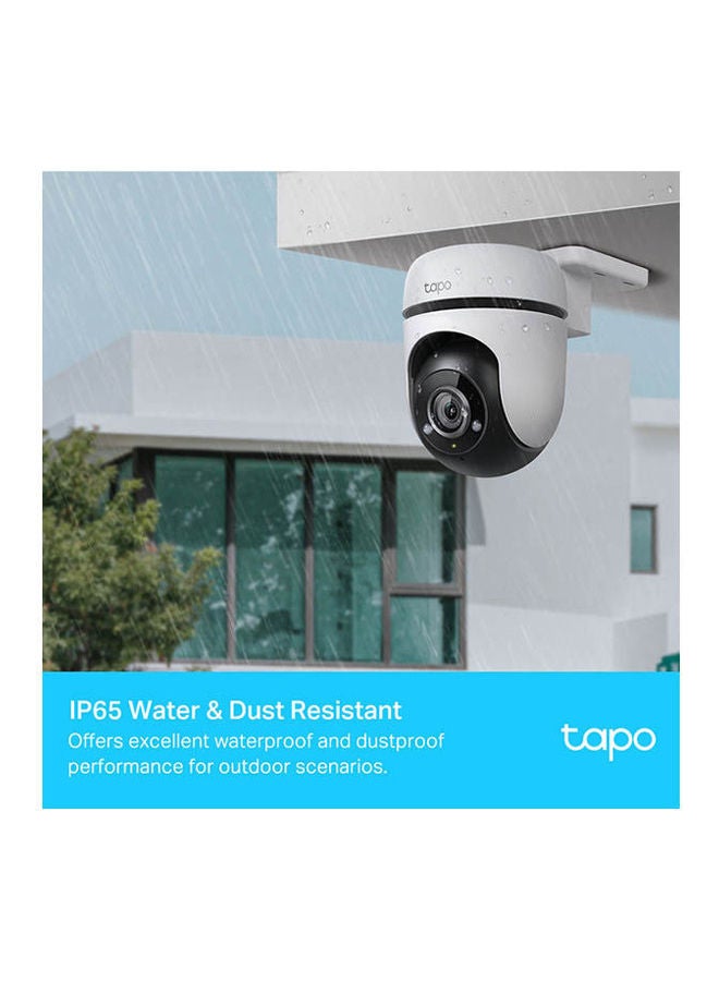 كاميرا المراقبة الخارجية TP-Link Tapo بنظام الدوران والإمالة والاتصال عبر الواي فاي – دقة 1080 بكسل، بمعيار IP65