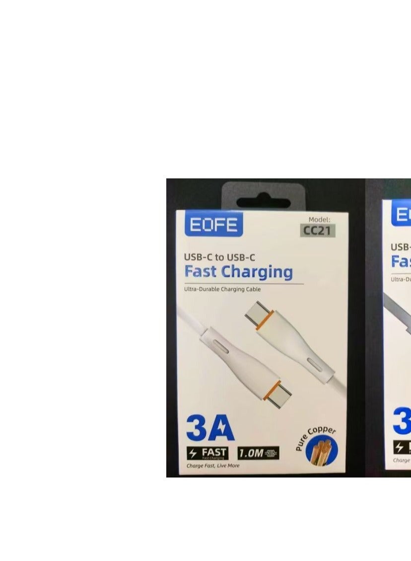 كابل شحن سريع USB-C إلى USB-C من EOFE – بطول 1 متر