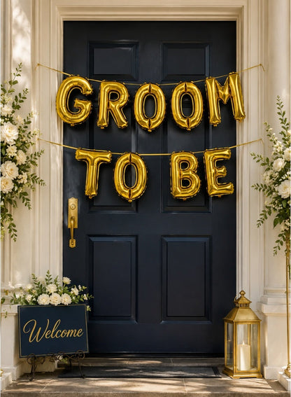 طقم بالونات حروف "Italo Groom To Be" بتصميم رقائق معدنية