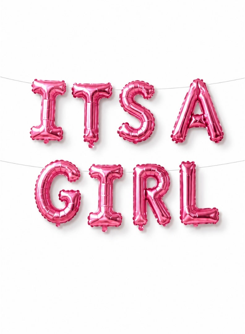 Italo It's A Girl Foil Letter Balloon Banner Set