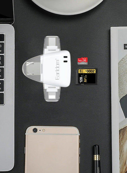 Earldom 5-in-1 OTG Card Reader – USB-C, Lightning, USB, SD & TF