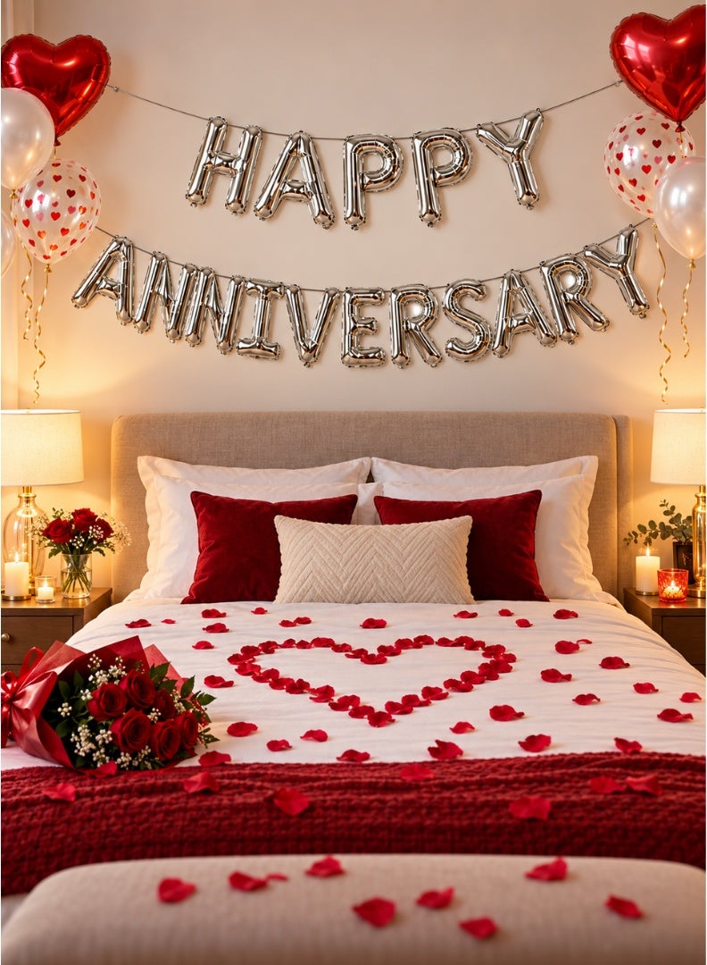 Italo Happy Anniversary Foil Letter Balloon Banner Set