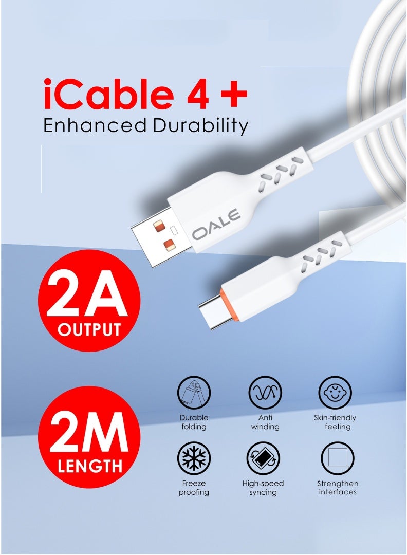 OALE iCable 4+ USB-C to USB-A Charging Cable – 2m
