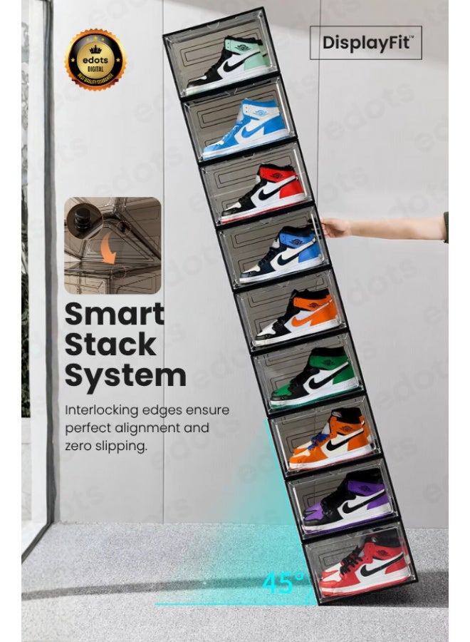 DisplayFit Magnetic Side-Opening Shoe Box Organizer