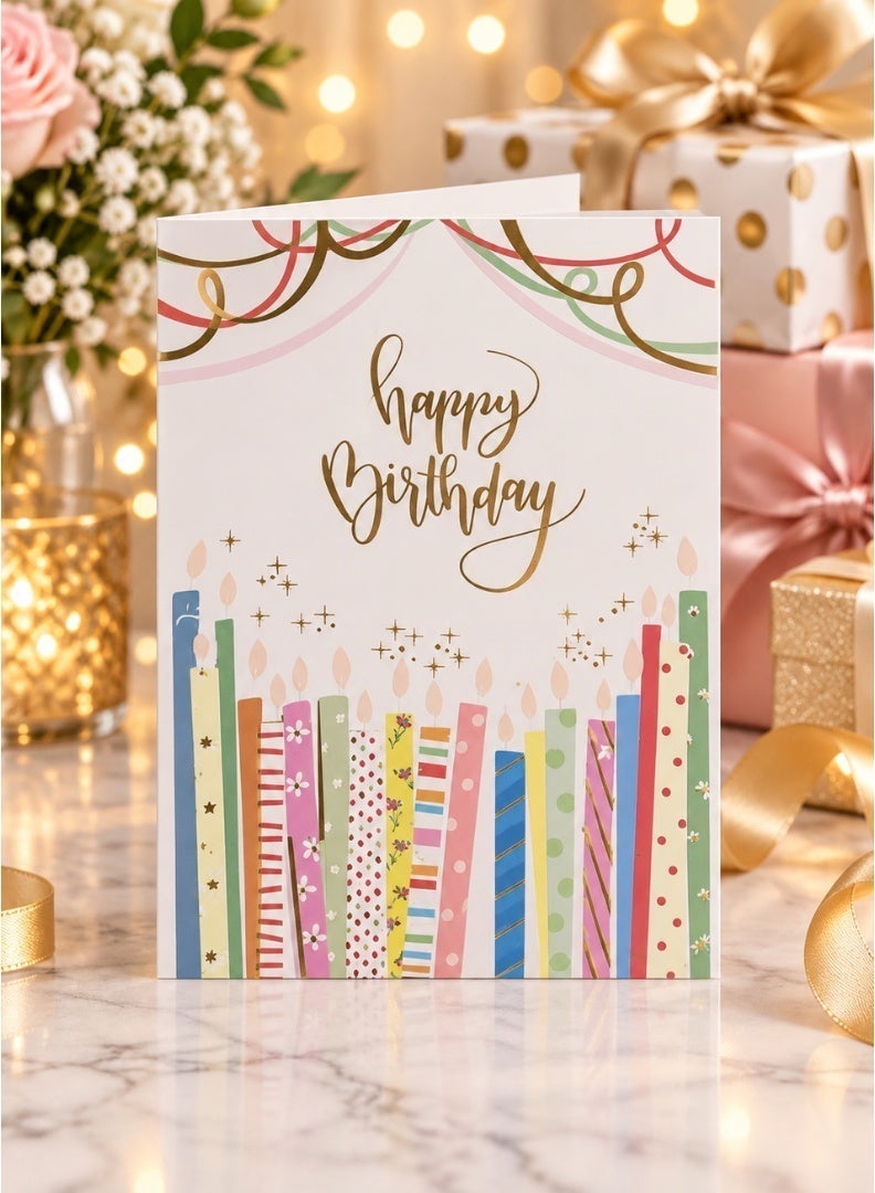 Italo Musical Birthday Greeting Card – Candle Design