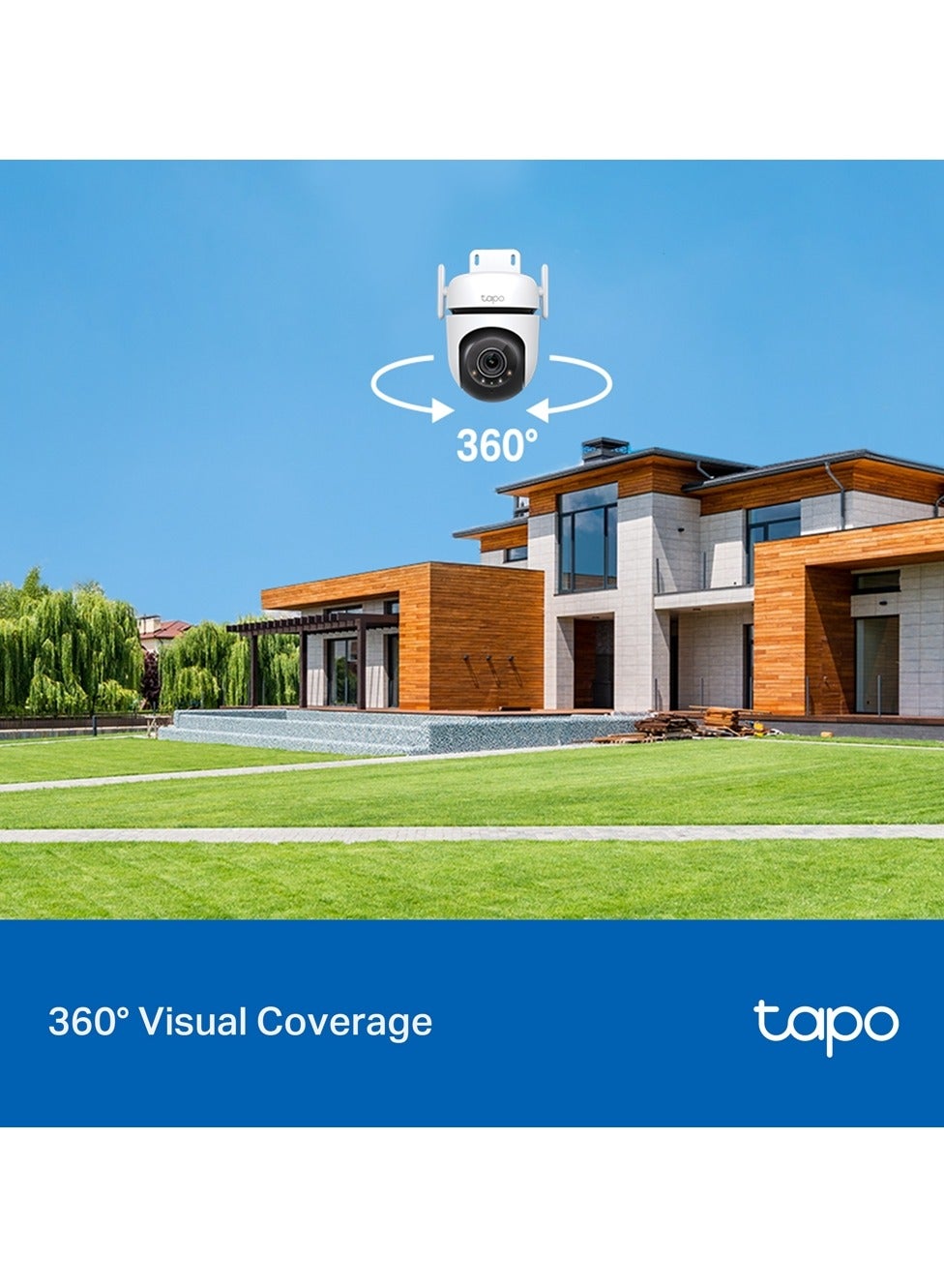 TP-Link Tapo Outdoor Pan/Tilt Security Camera – 2K, IP66, Colour Night Vision
