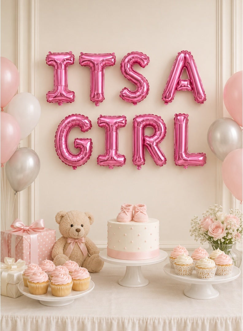 Italo It's A Girl Foil Letter Balloon Banner Set