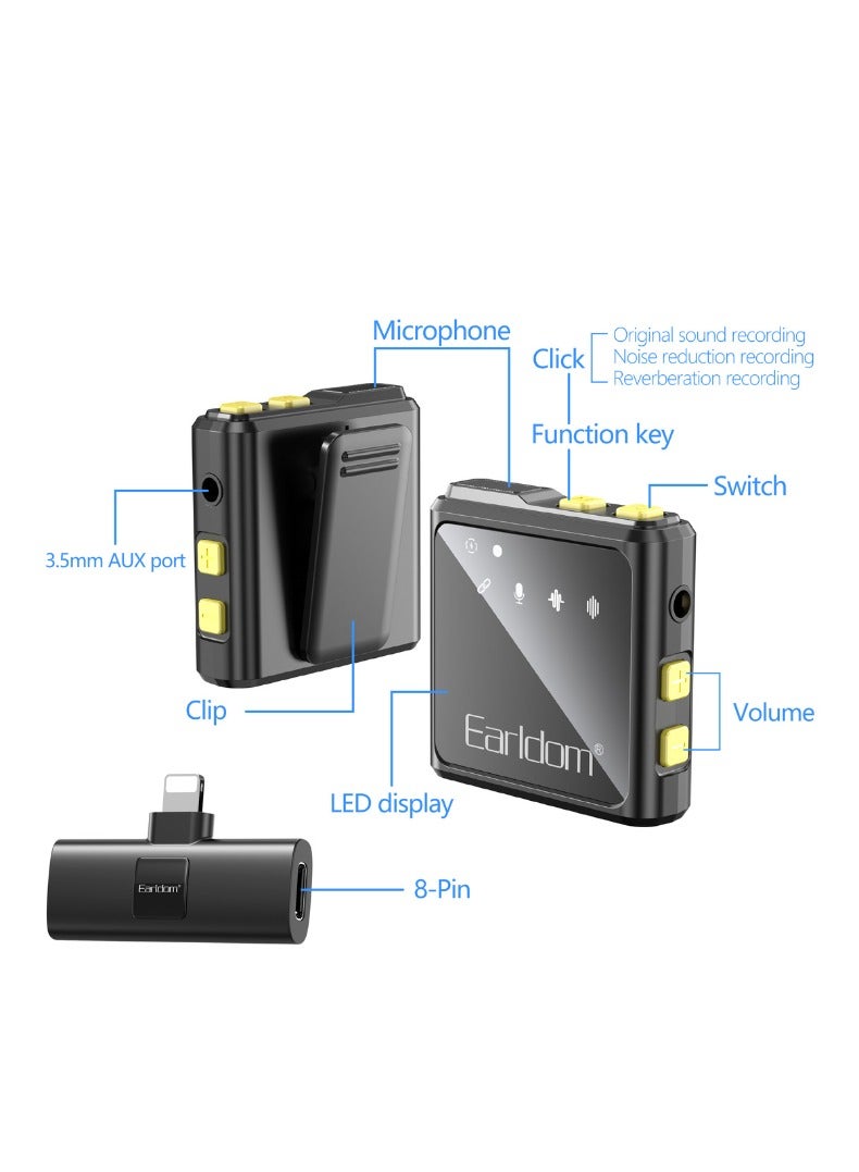 Earldom Wireless Lavalier Microphone – USB-C