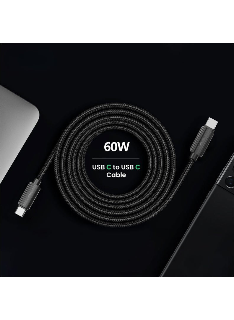 Earldom 60W USB-C to USB-C Braided Fast Charging Cable – 3m