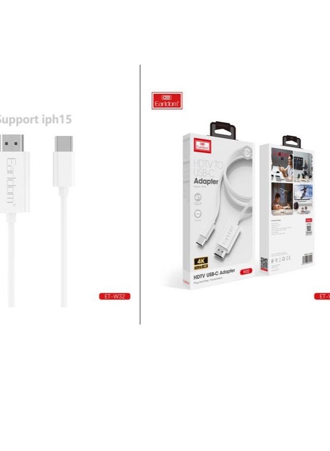 محول Earldom من USB-C إلى HDMI – دقة 4K بتردد 60 هرتز