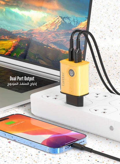 Earldom 20W Dual Port Fast Charger with USB-C Cable – EU Plug