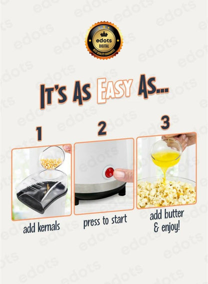 Oil-Free Popcorn Maker with Butter Melting Tray