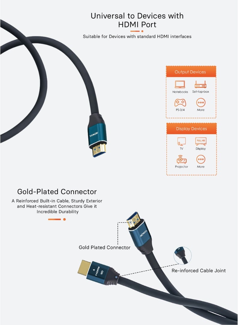 Mowsil 4K 60Hz HDMI Cable – 2m