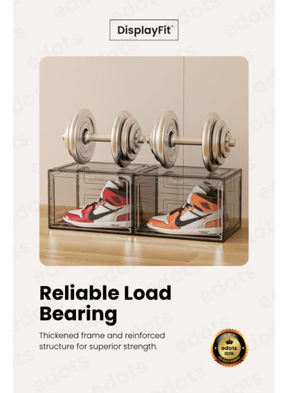 DisplayFit Magnetic Side-Opening Shoe Box Organizer
