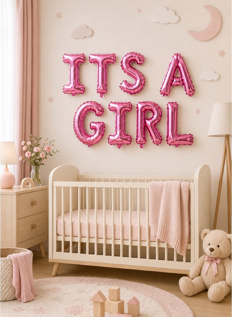 Italo It's A Girl Foil Letter Balloon Banner Set
