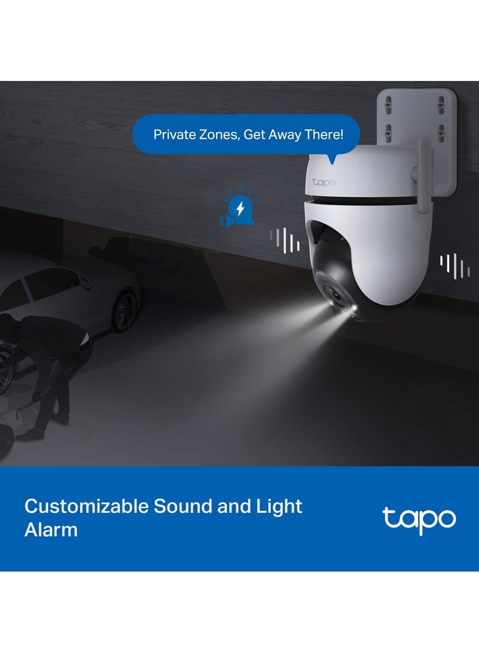 TP-Link Tapo Outdoor Pan/Tilt Security Camera – 2K, IP66, Colour Night Vision