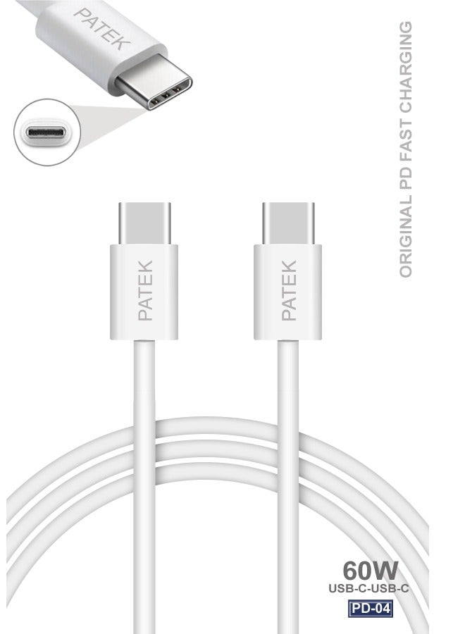 كابل شحن سريع Patek 60W من USB-C إلى USB-C