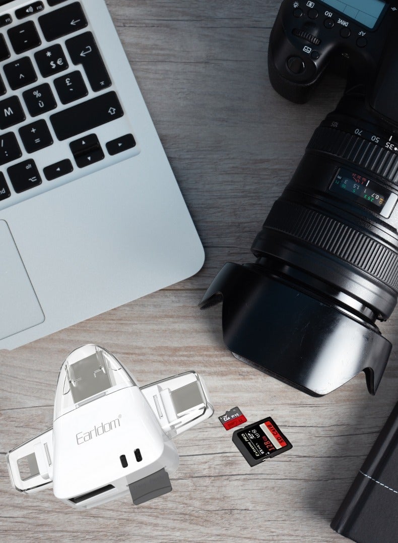 Earldom 5-in-1 OTG Card Reader – USB-C, Lightning, USB, SD & TF