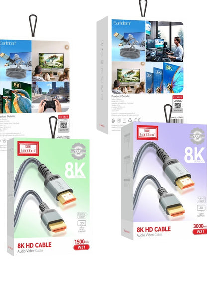 Earldom 8K HDMI 2.1 Fiber Optic Cable – 1.5m