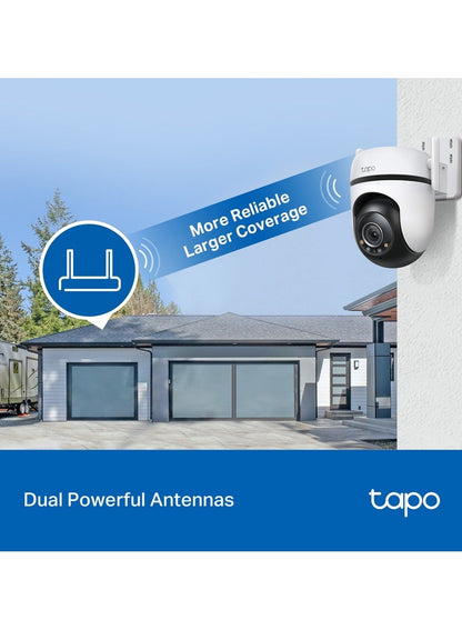 TP-Link Tapo Outdoor Pan/Tilt Security Camera – 2K, IP66, Colour Night Vision