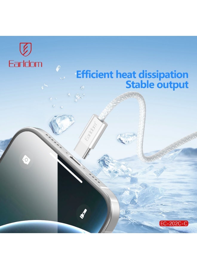 Earldom 60W USB-C to USB-C Braided Fast Charging Cable – 1m