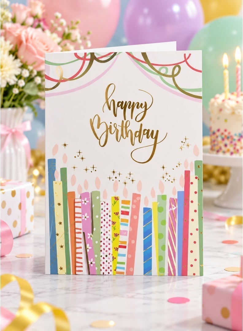 Italo Musical Birthday Greeting Card – Candle Design