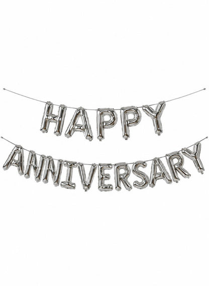 Italo Happy Anniversary Foil Letter Balloon Banner Set