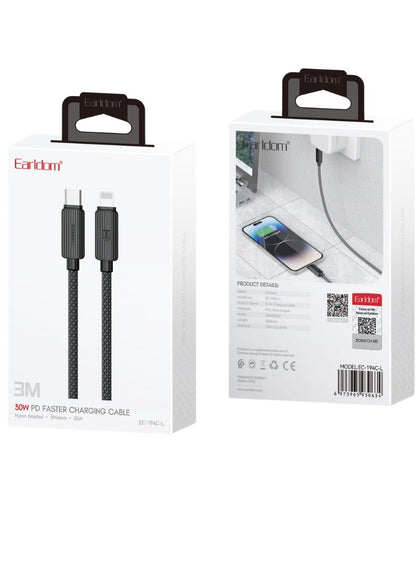 Earldom 30W USB-C to Lightning Fast Charging Cable – 3m