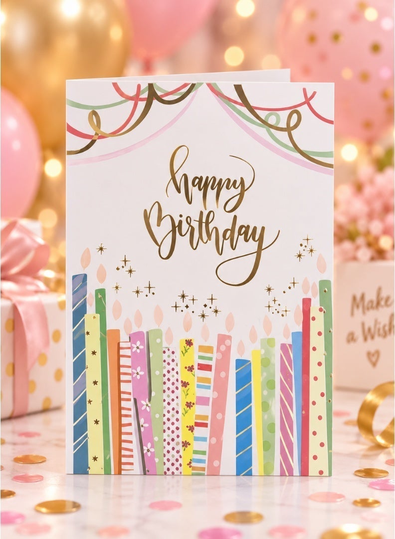 Italo Musical Birthday Greeting Card – Candle Design