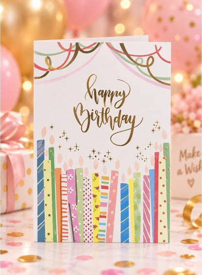 Italo Musical Birthday Greeting Card – Candle Design