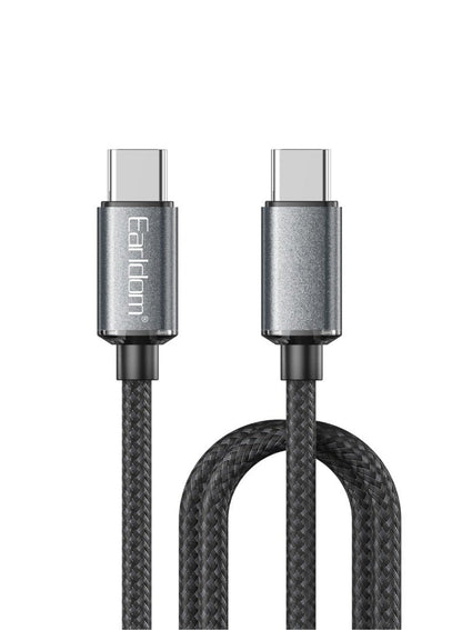 Earldom 60W USB-C to USB-C Braided Fast Charging Cable – 2m