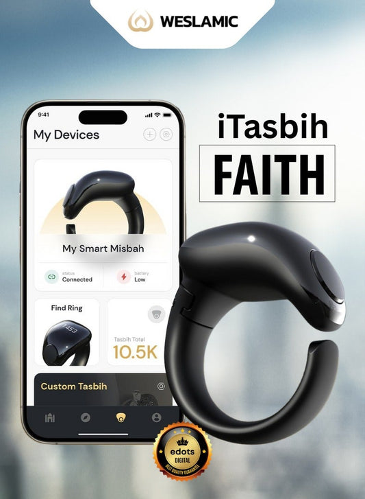 خاتم التسبيح الذكي WESLAMIC iTasbih مزود بشاشة OLED