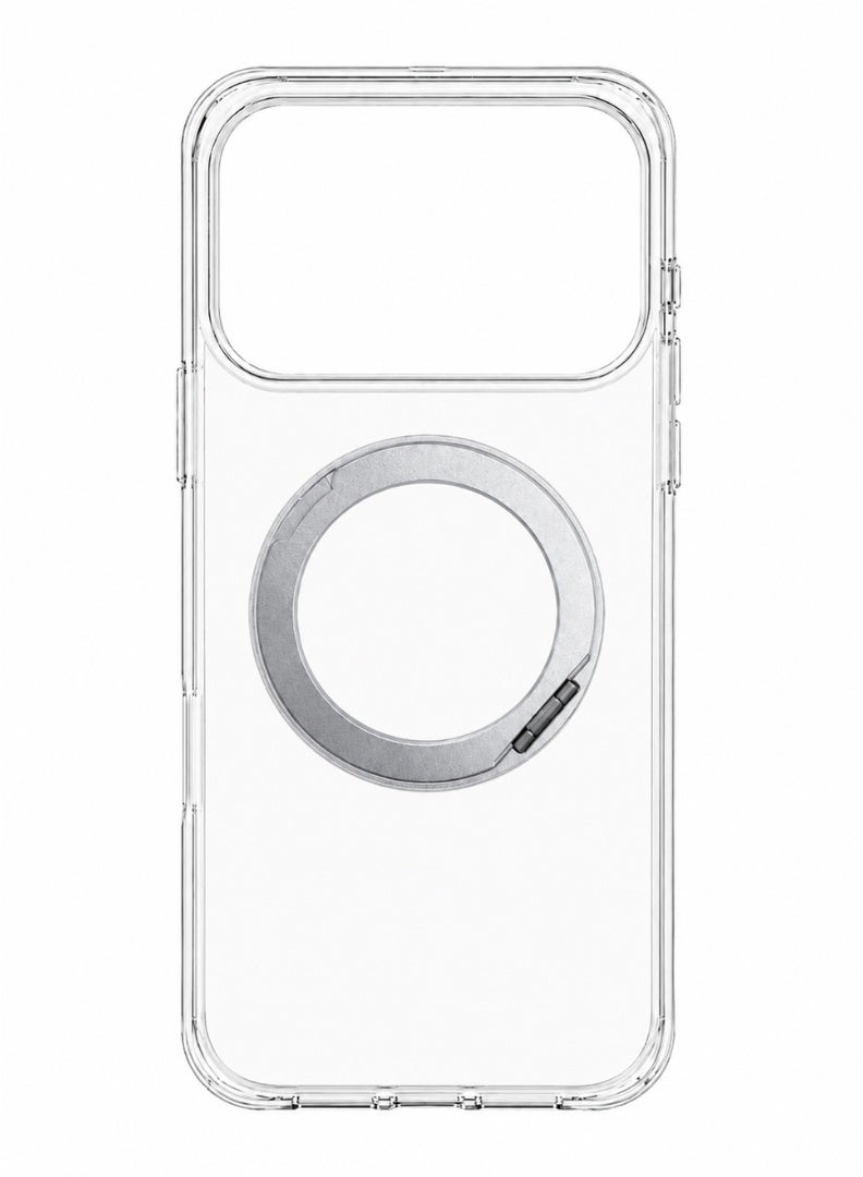 Clear Magnetic Case with Ring Stand for iPhone