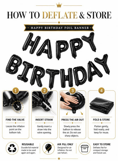 Party Time Happy Birthday Foil Balloon Banner – 16 Inch
