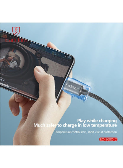 Earldom 60W USB-C to USB-C Braided Fast Charging Cable – 2m