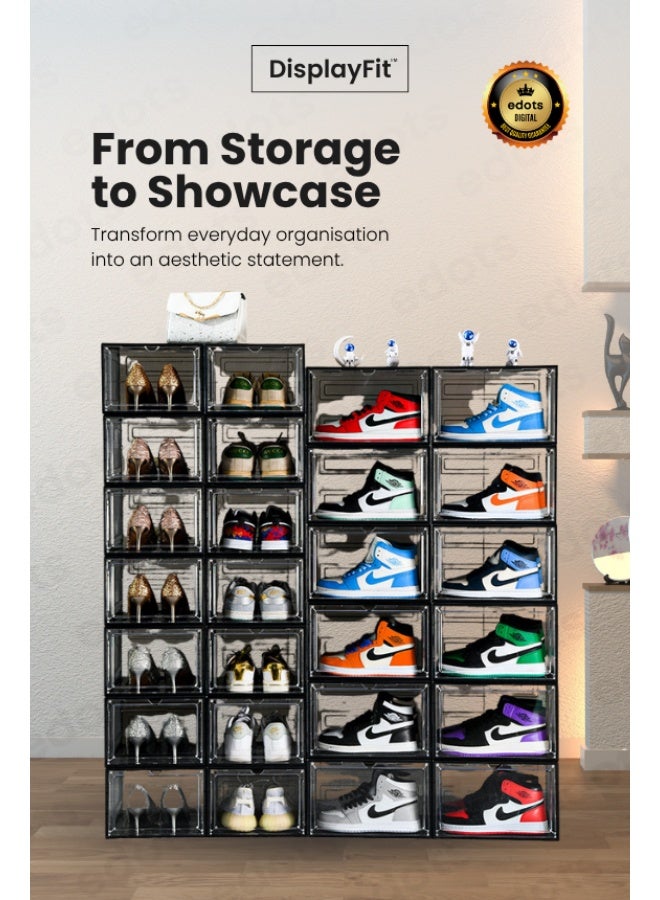 DisplayFit Magnetic Side-Opening Shoe Box Organizer