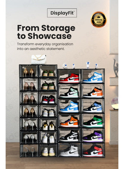 DisplayFit Magnetic Side-Opening Shoe Box Organizer
