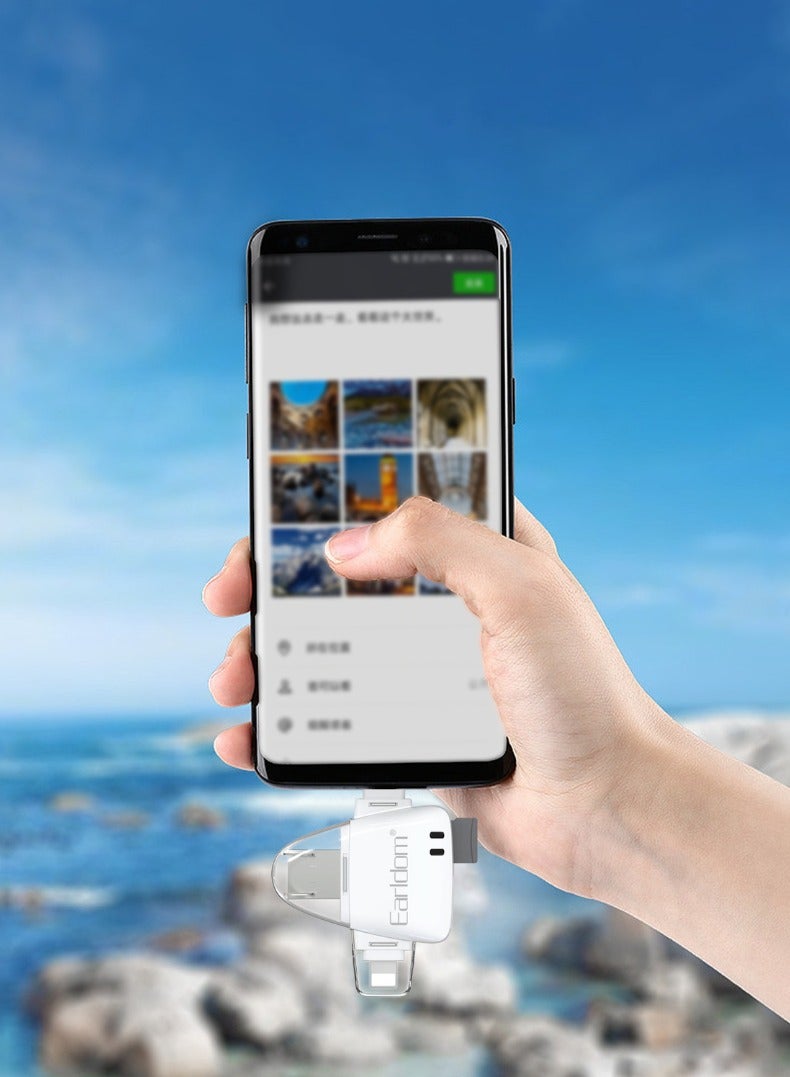 Earldom 5-in-1 OTG Card Reader – USB-C, Lightning, USB, SD & TF
