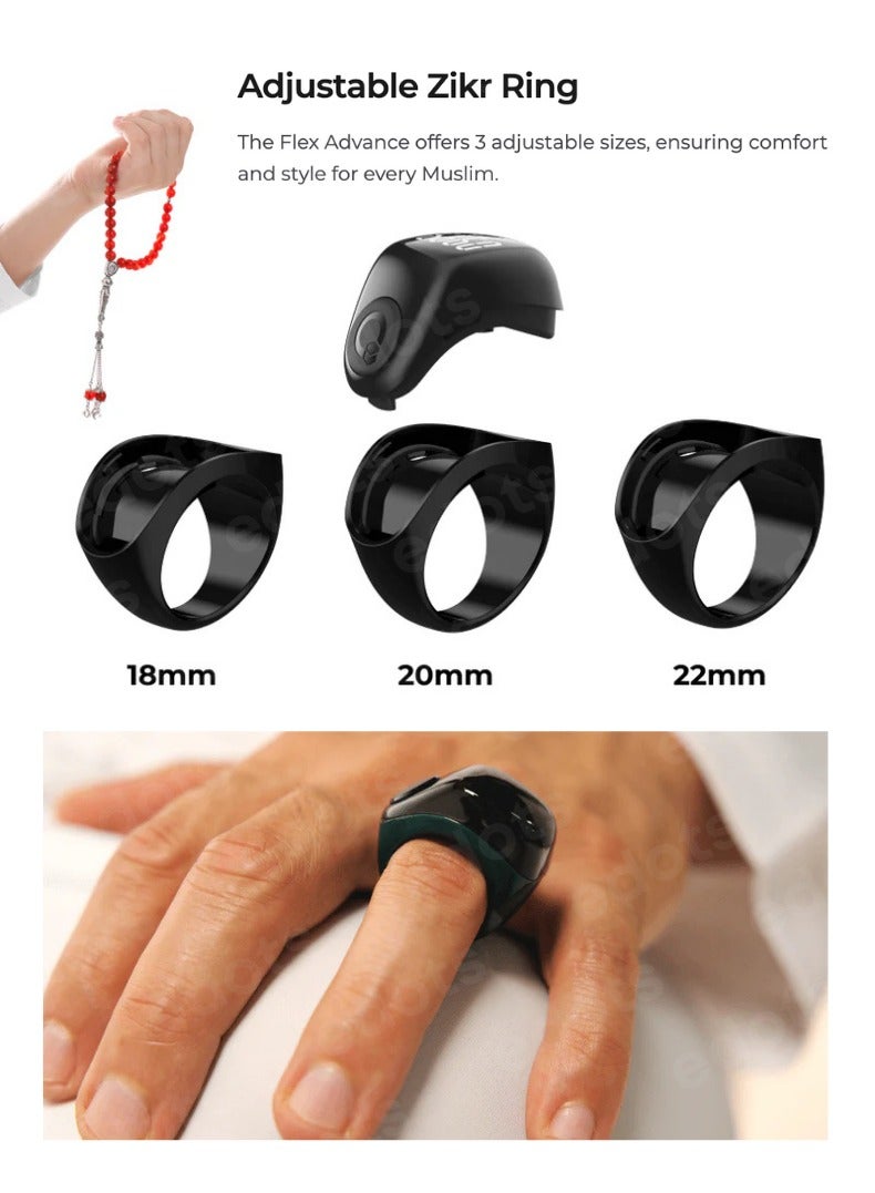 خاتم التسبيح الذكي iQIBLA Zikr Ring Flex Advance