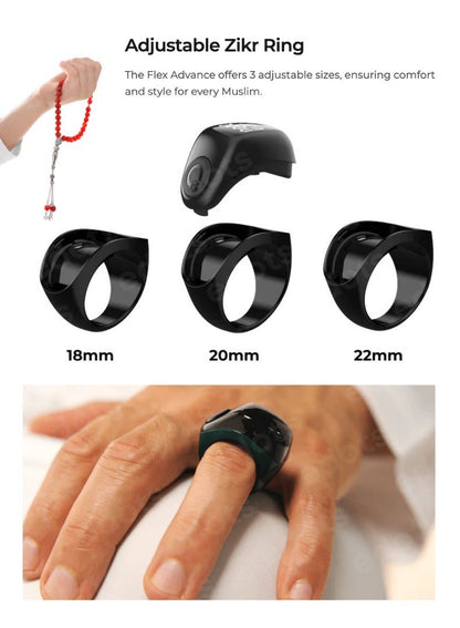 خاتم التسبيح الذكي iQIBLA Zikr Ring Flex Advance