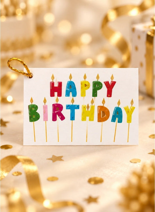 Mini Birthday Greeting Card – Candle Letter Design