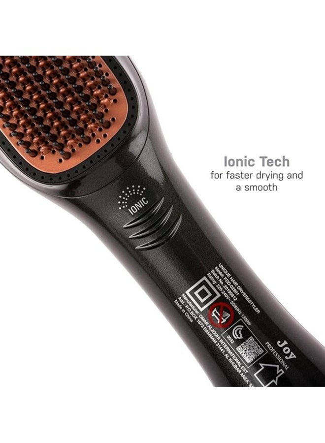 Joy 2-in-1 Heated Hair Straightening & Curling Brush