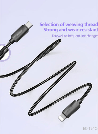 Earldom 30W USB-C to Lightning Fast Charging Cable – 3m