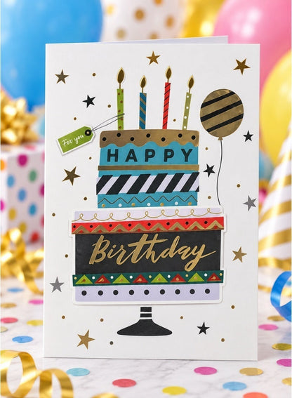 Italo Musical Birthday Greeting Card – Layered Cake Design