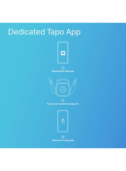 كاميرا TP-Link Tapo الأمنية الذكية الخارجية مع رؤية ليلية – 3 ميجابكسل