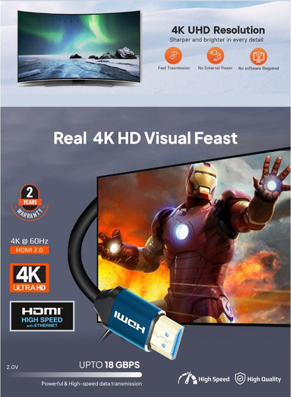 Mowsil 4K 60Hz HDMI Cable – 2m