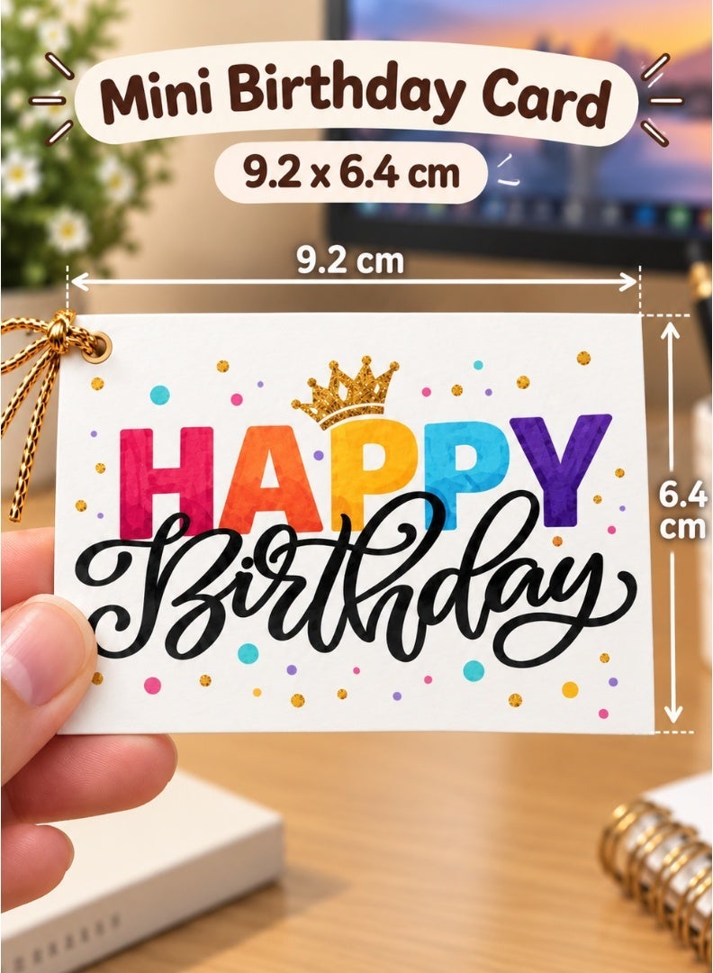 Mini Birthday Greeting Card – Typography & Crown Design