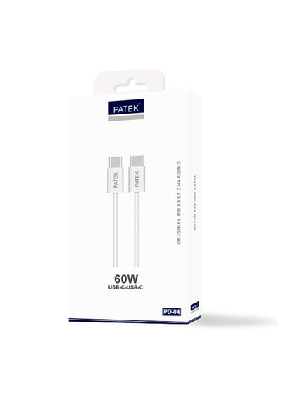 كابل شحن سريع Patek 60W من USB-C إلى USB-C