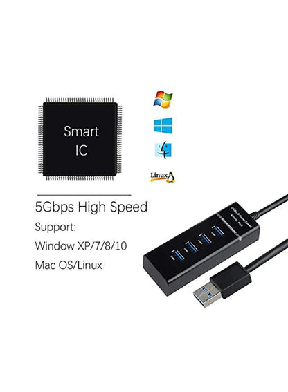 موزع USB 3.0 فائق السرعة بـ 4 منافذ