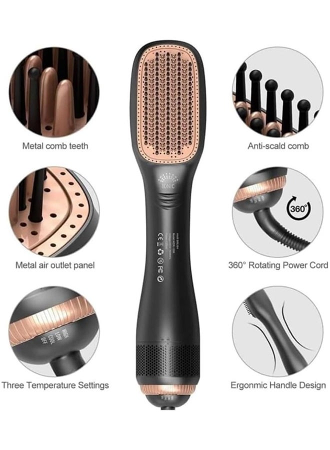 Joy 2-in-1 Heated Hair Straightening & Curling Brush
